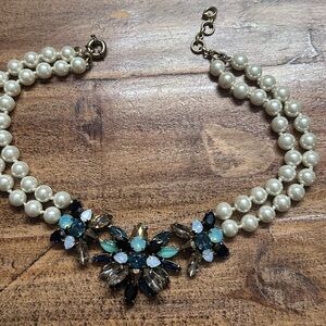 J. Crew jewel and pearl necklace